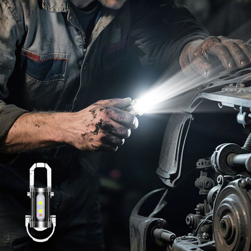 Bärbar Uppladdningsbar Ljus Nyckelring Ficklampa