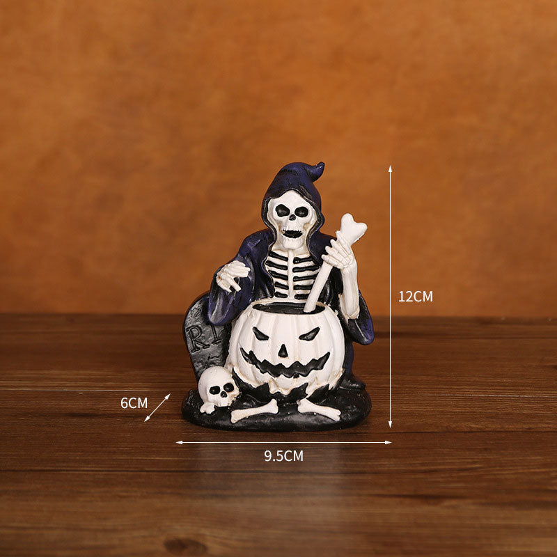 Halloween-Ornament,Ljusstakar I Harts🎃💀