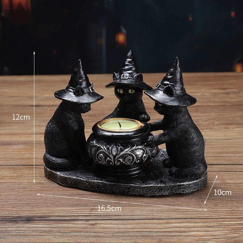 Halloween-Ornament,Ljusstakar I Harts🎃💀