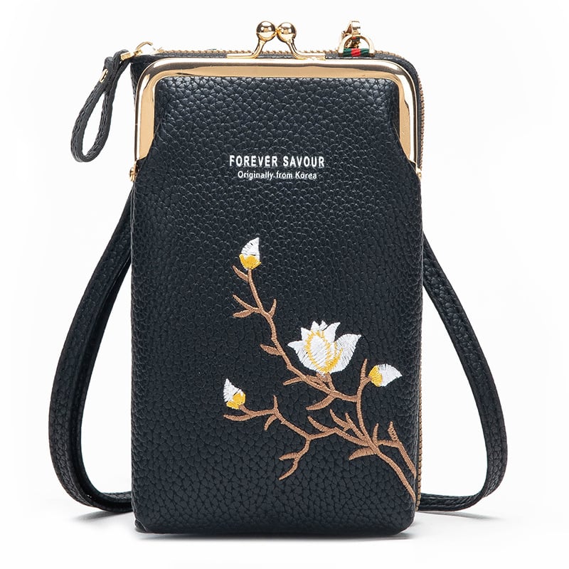 Women Sling Cross-Body Wallet with Mobile Cell Phone Holder
