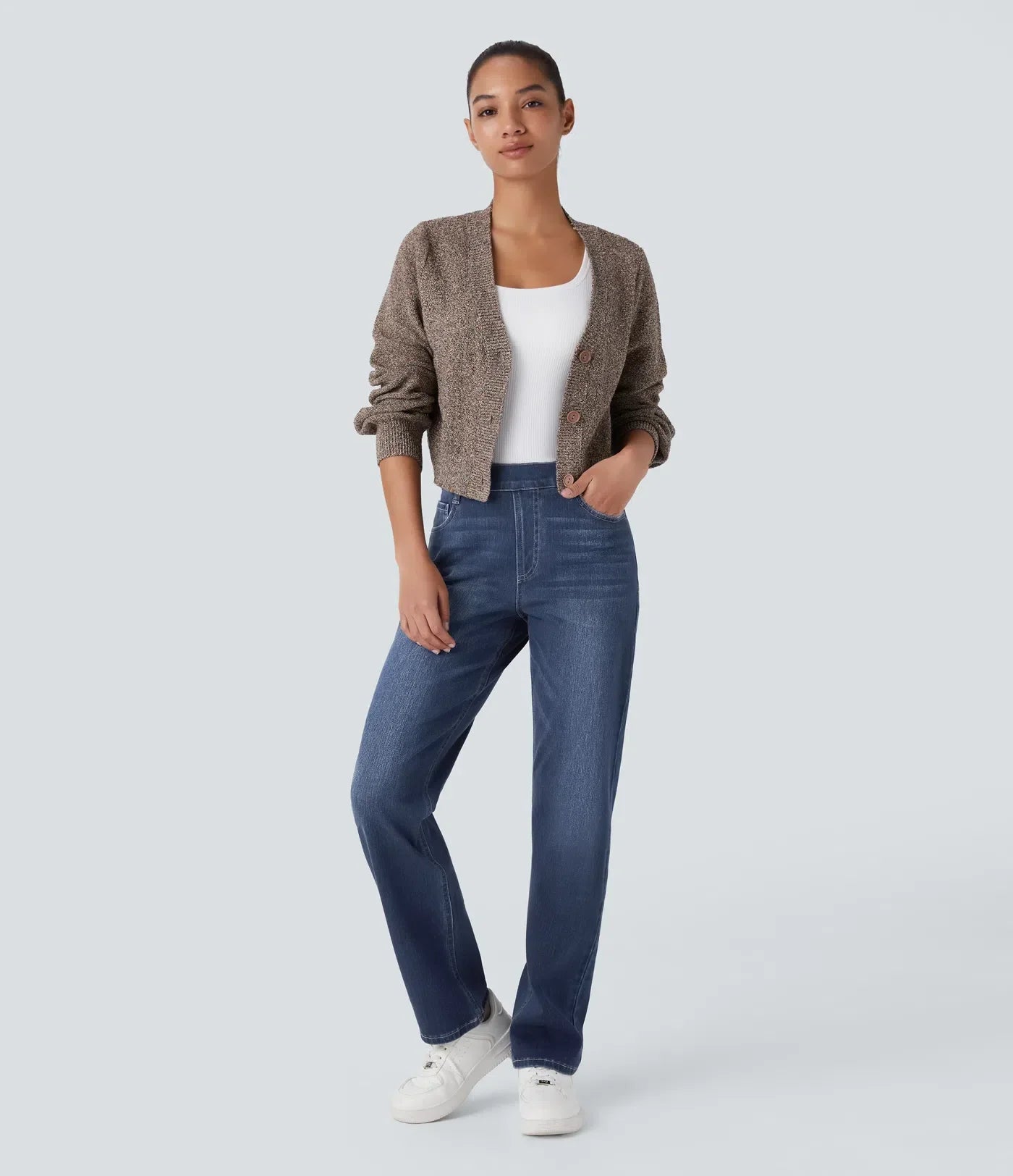 Elastische und bequeme Hose mit hoher Taille