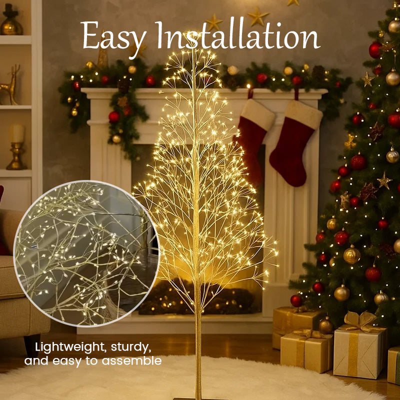 LED-belyst julgran med kvistar