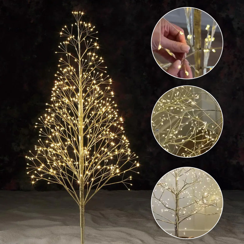 LED-belyst julgran med kvistar