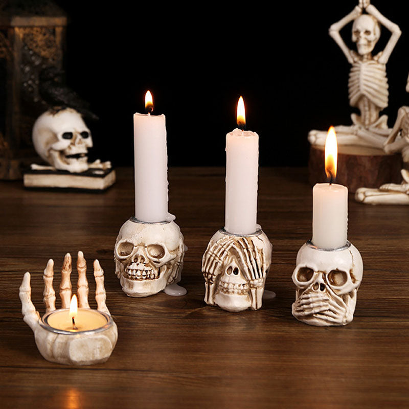 Halloween-Ornament,Ljusstakar I Harts🎃💀