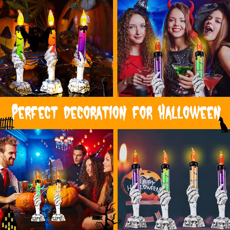 LED candle decoration shaped like a ghost hand for Halloween