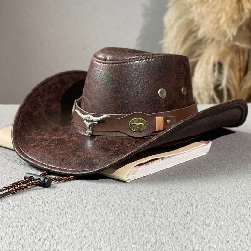 đ€ Cowboyhatt i westernstil med knastrande yta