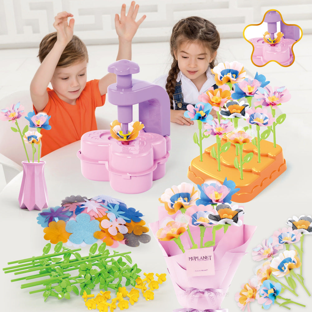 đž DIY-tygblombukettkit - Kreativt konsthantverk för barn đž