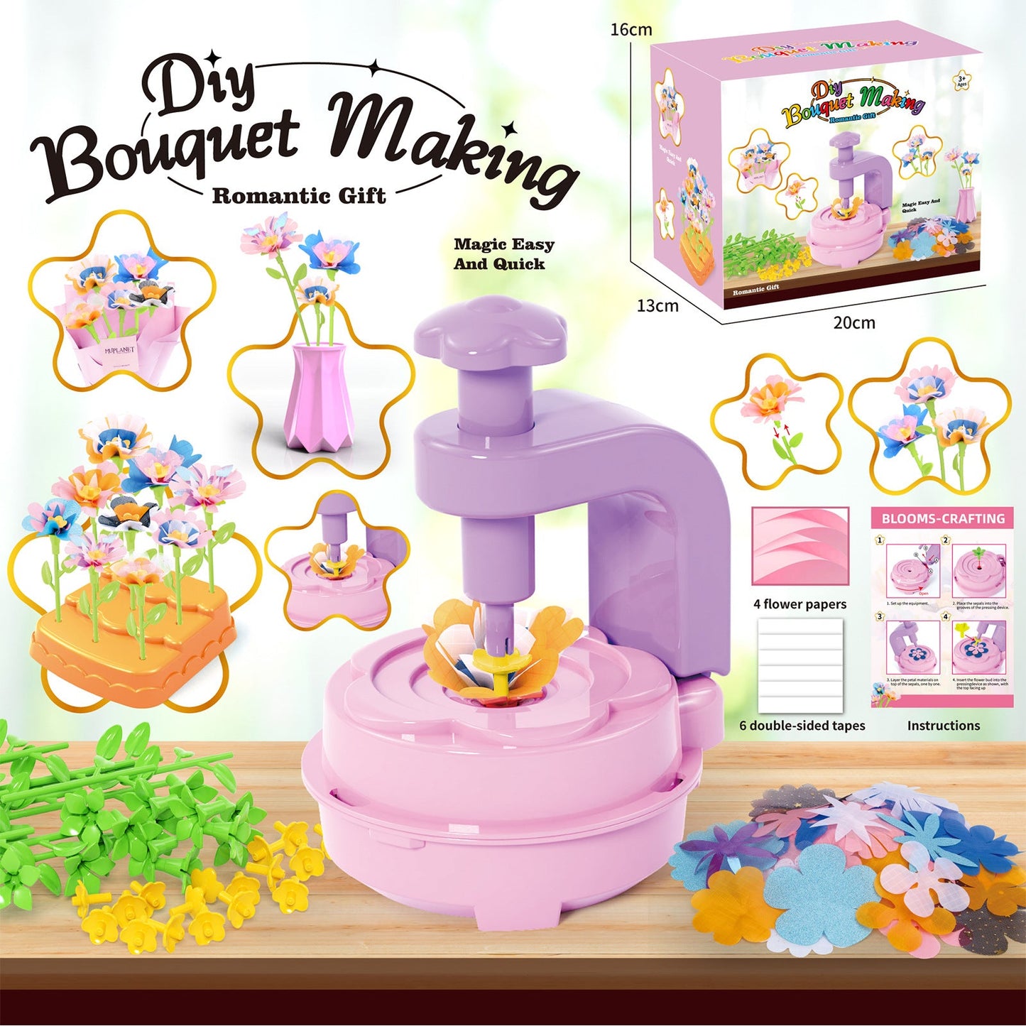 đž DIY-tygblombukettkit - Kreativt konsthantverk för barn đž