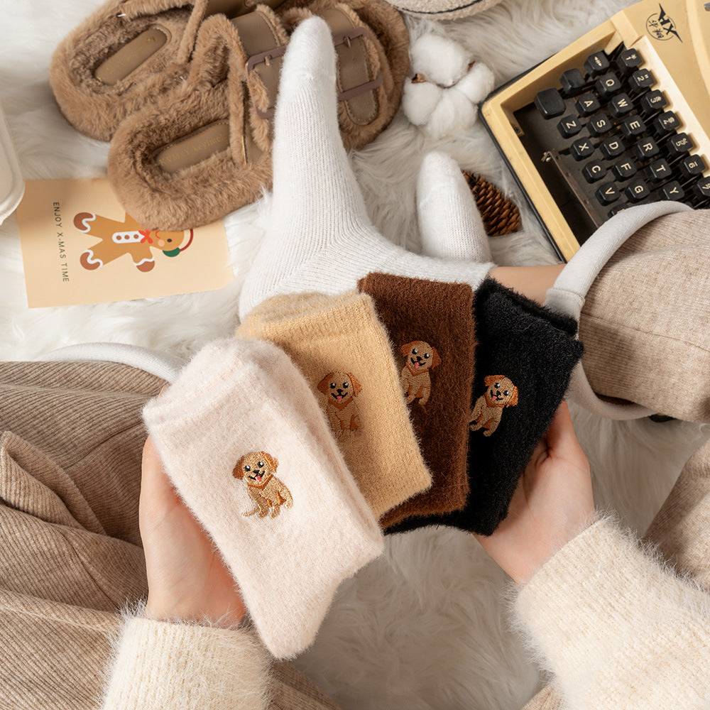 🧦Ultra-värme för kalla dagar🐮Fuzzy höglands-ko-strumpor