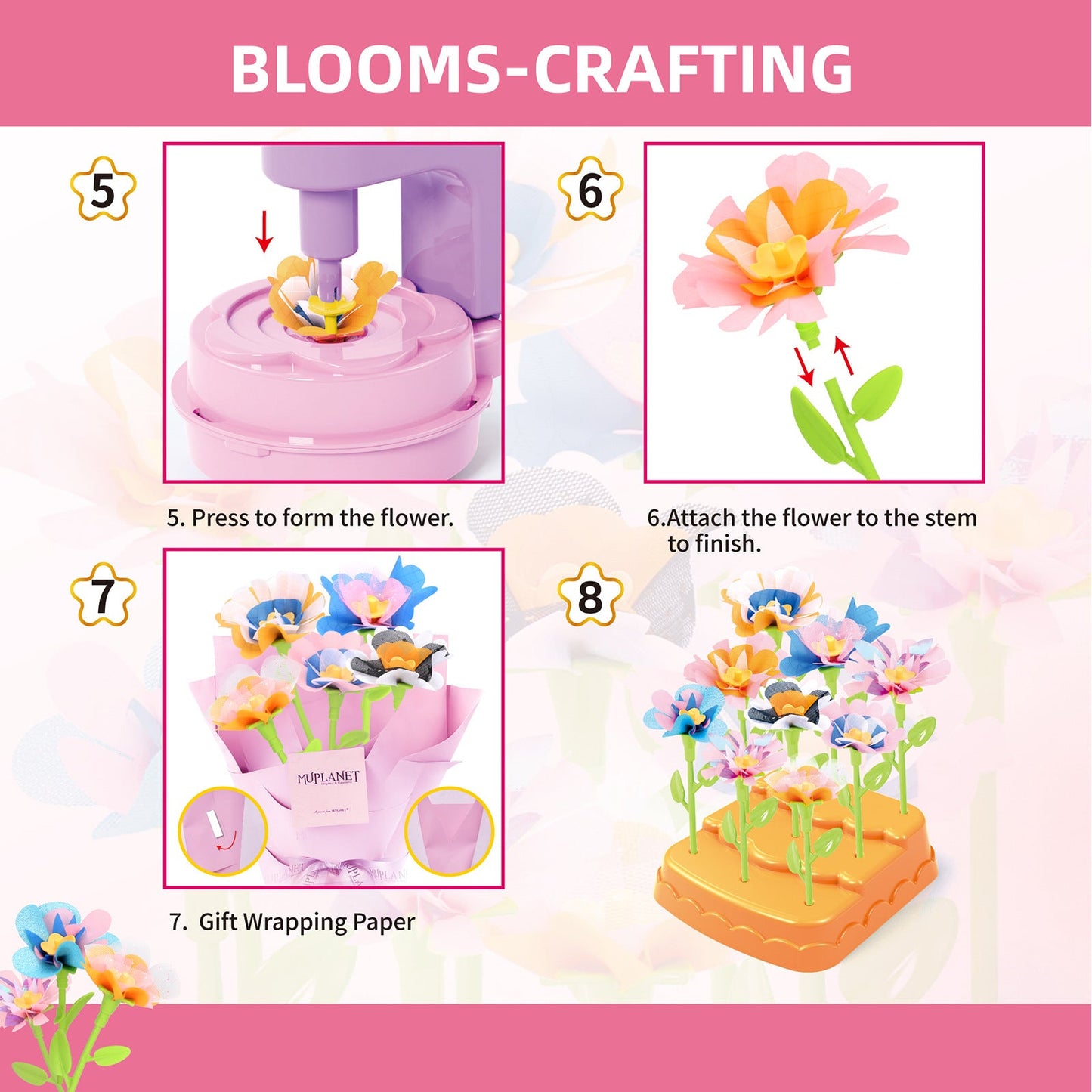 đž DIY-tygblombukettkit - Kreativt konsthantverk för barn đž