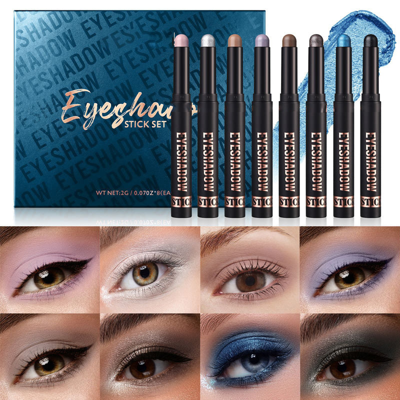 🎄Över 50 000 sålda! 🎁✨8 färger glitterögonskugga i stickform, vattenfast, långvarig och mångsidig