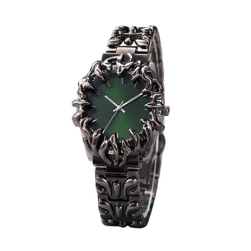 ⌚ 50 % RABATT UNDER BEGRÄNSAD TID! ✨ Kreativt klockarmband i kvarts i kloliknande design för män – röd urtavla, skulpturalt armband, i iögonfallande stil 🔥