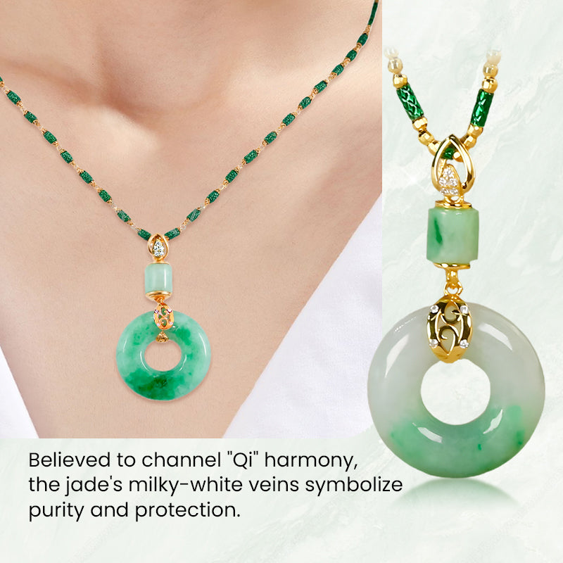 Hänge i rund form med jade-look – tidlöst symbol för harmoni och balans 💚🌿