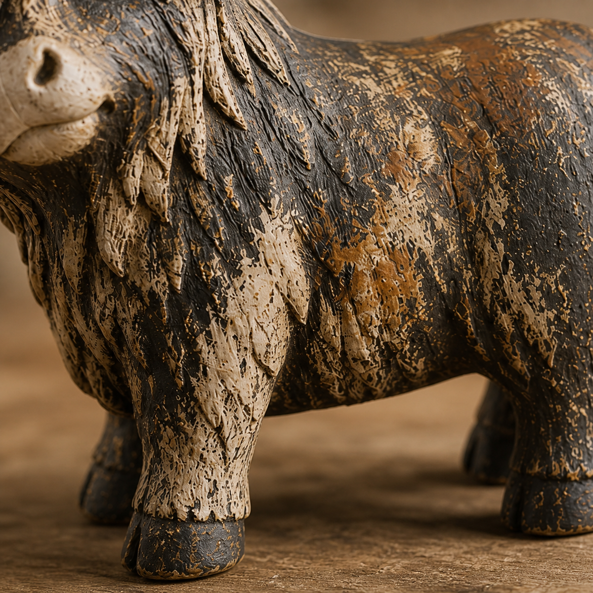 🐮 Rustic Highland Cow Figurine – 🌾Charming Farmhouse Tabletop Decor