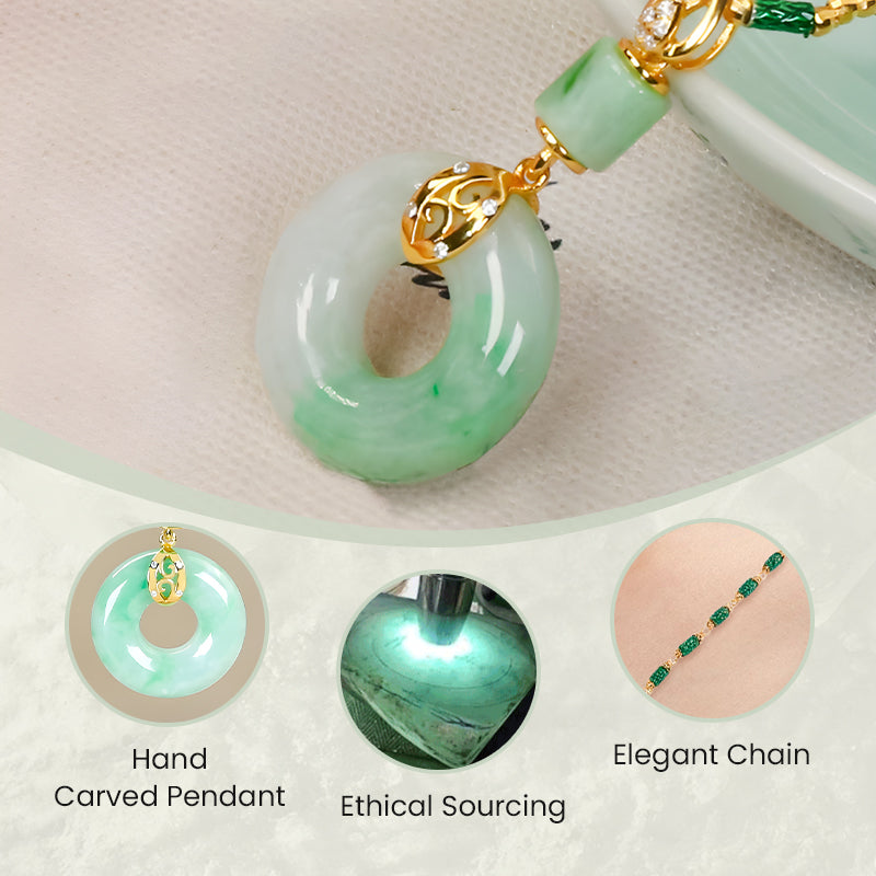 Hänge i rund form med jade-look – tidlöst symbol för harmoni och balans 💚🌿