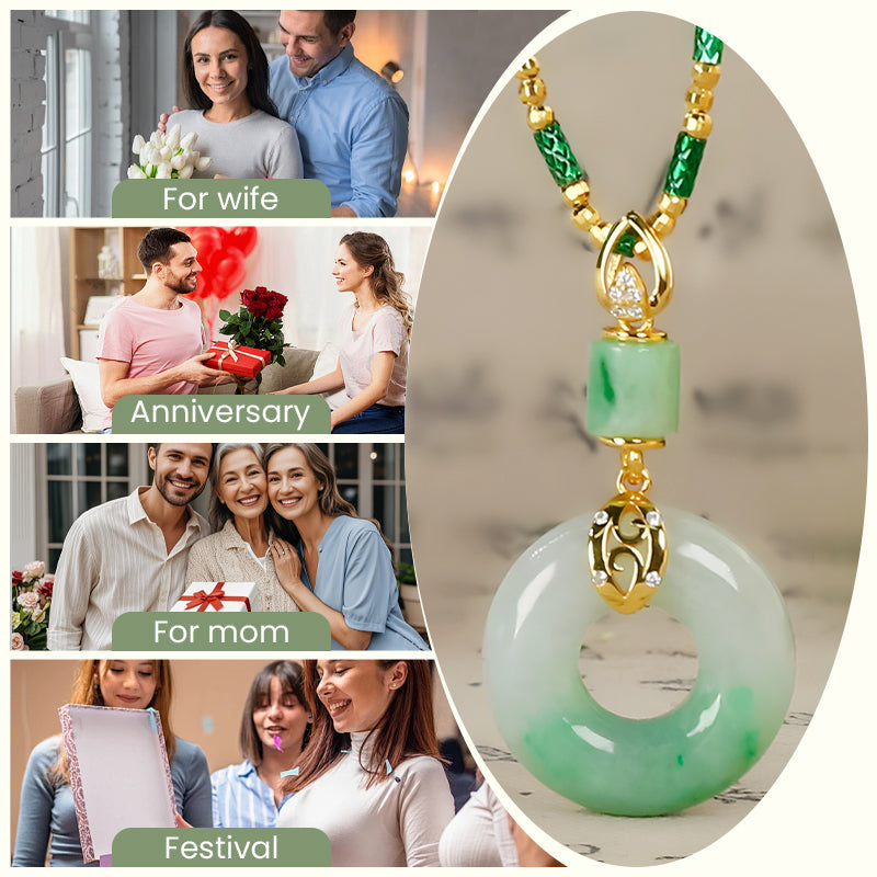 Hänge i rund form med jade-look – tidlöst symbol för harmoni och balans 💚🌿