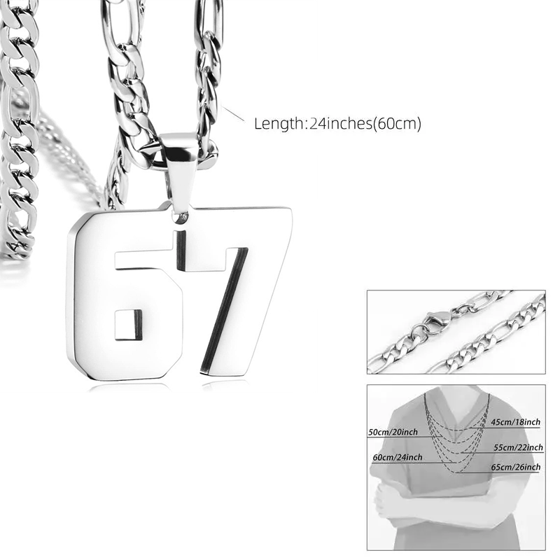 67 Number Pendant Necklace – Ett statement-smycke för alla fashionistas