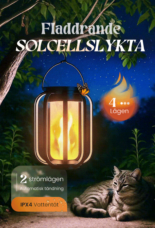 🔥Uppgraderad flimrande låga sol lykta utomhus vattentätt ljus