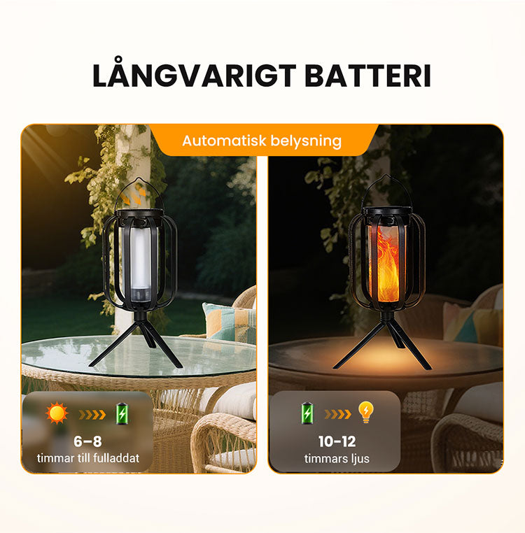 🔥Uppgraderad flimrande låga sol lykta utomhus vattentätt ljus