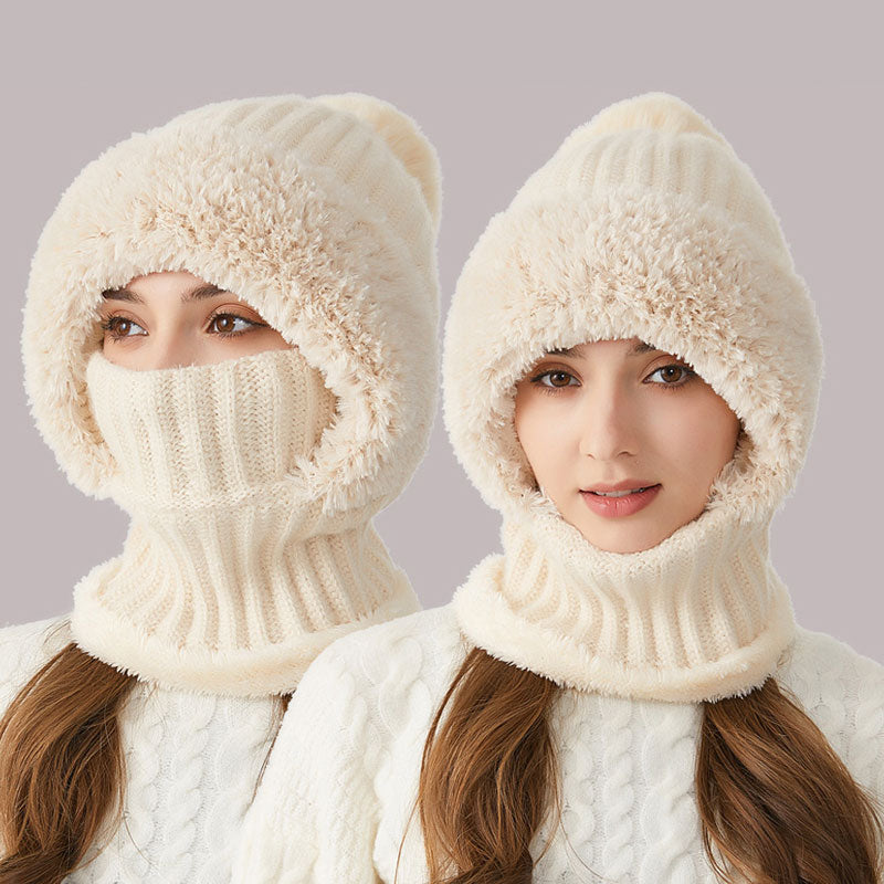 ❄️ 3-i-1 tjock plyschvintermössa🧣