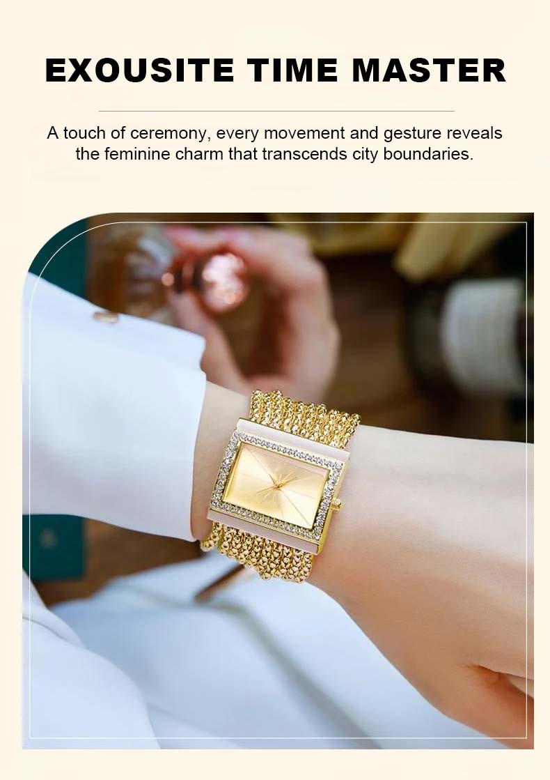 Damklocka med diamantinfattad kvarts