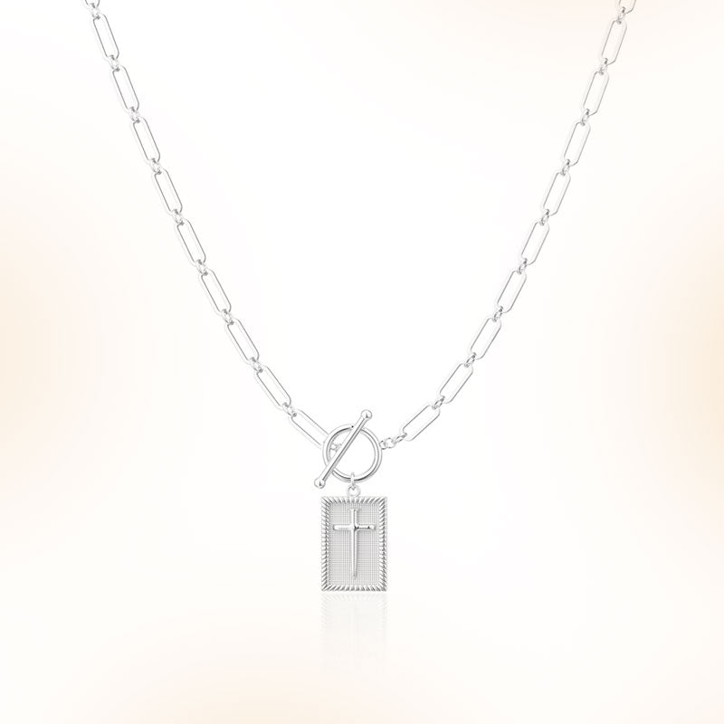 ✝️Paperclip OT-spänne med kors – vattentätt, blekningsbeständigt, unisex✨💫