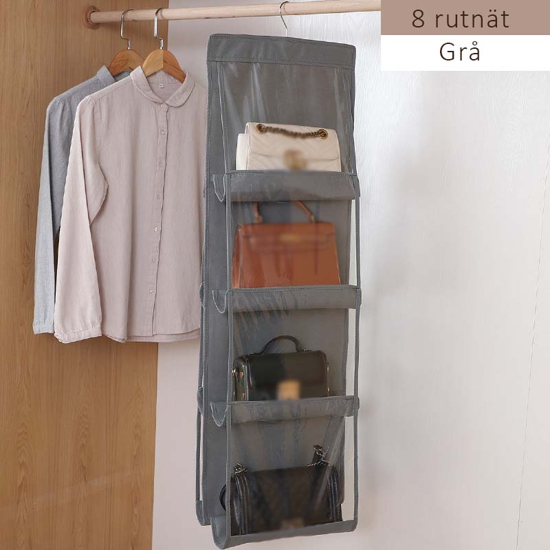 Hängande förvaringspåse – dubbelsidig transparent design, oumbärlig för att organisera din garderob.