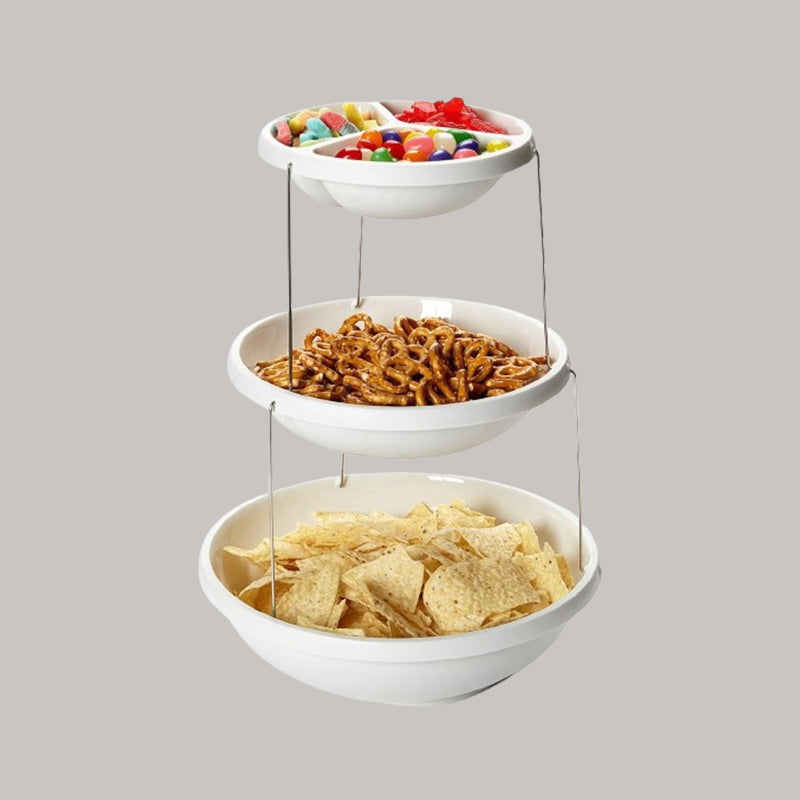 3 i 1 Snackklassificering Förvaringsskål Vikbar frukttallrik