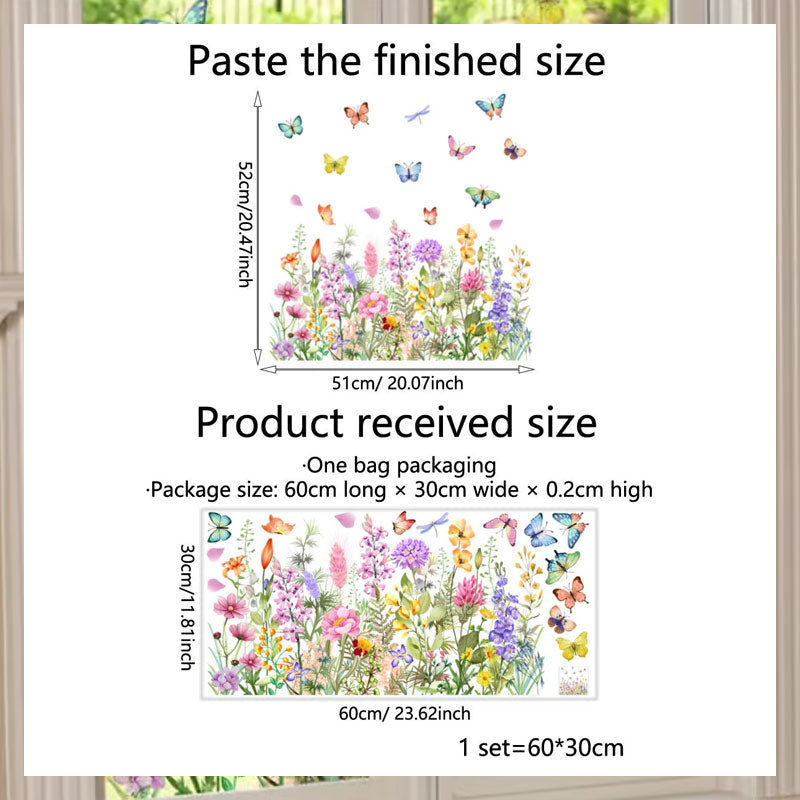 💐Bunter Blumenstrauß Fensteraufkleber🖼️(Zuschnitt frei wählbar)