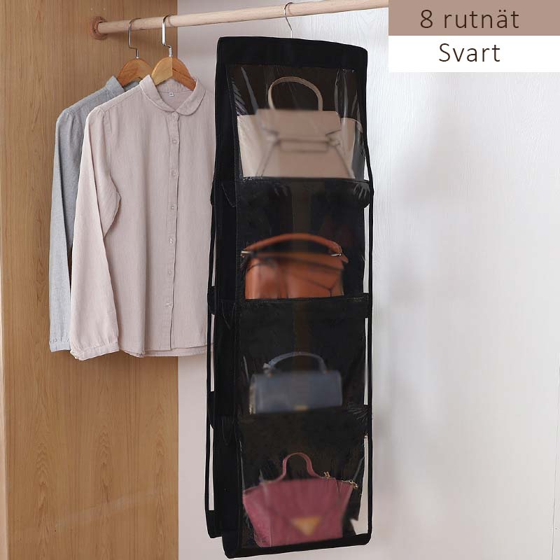 Hängande förvaringspåse – dubbelsidig transparent design, oumbärlig för att organisera din garderob.