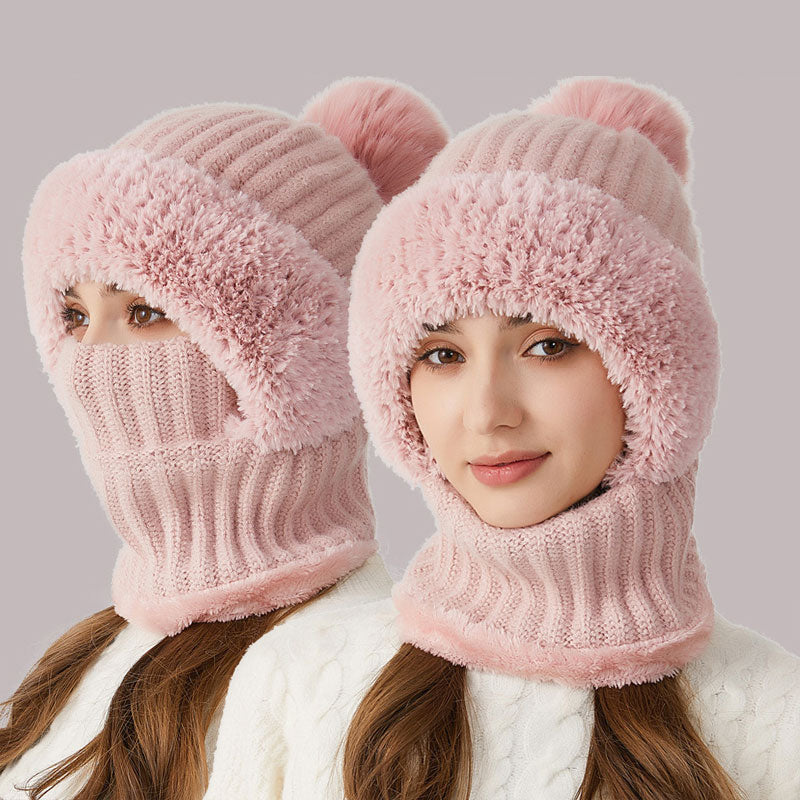 ❄️ 3-i-1 tjock plyschvintermössa🧣