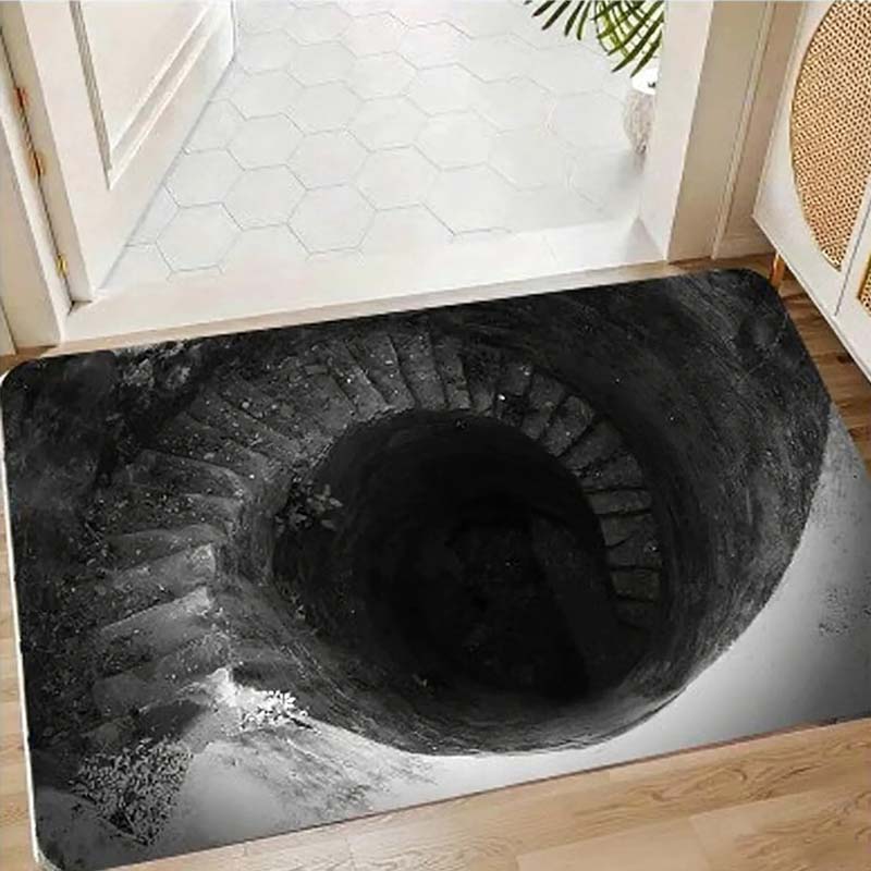 Visuell illusion Endless Abyss-mönster HD-tryckt halkfri dörrmatta