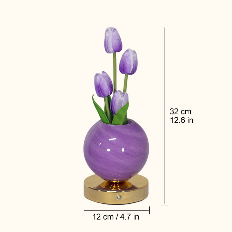 Dreamy Tulip Orchid Night Light Romantic Bedside Lamp