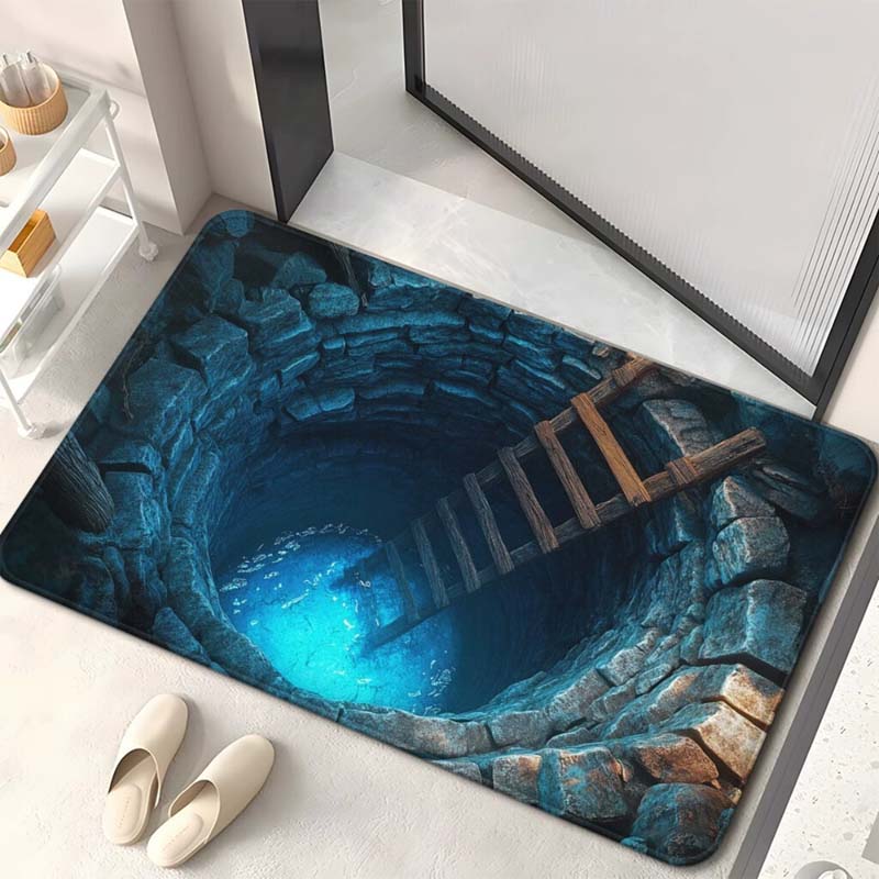 Visuell illusion Endless Abyss-mönster HD-tryckt halkfri dörrmatta