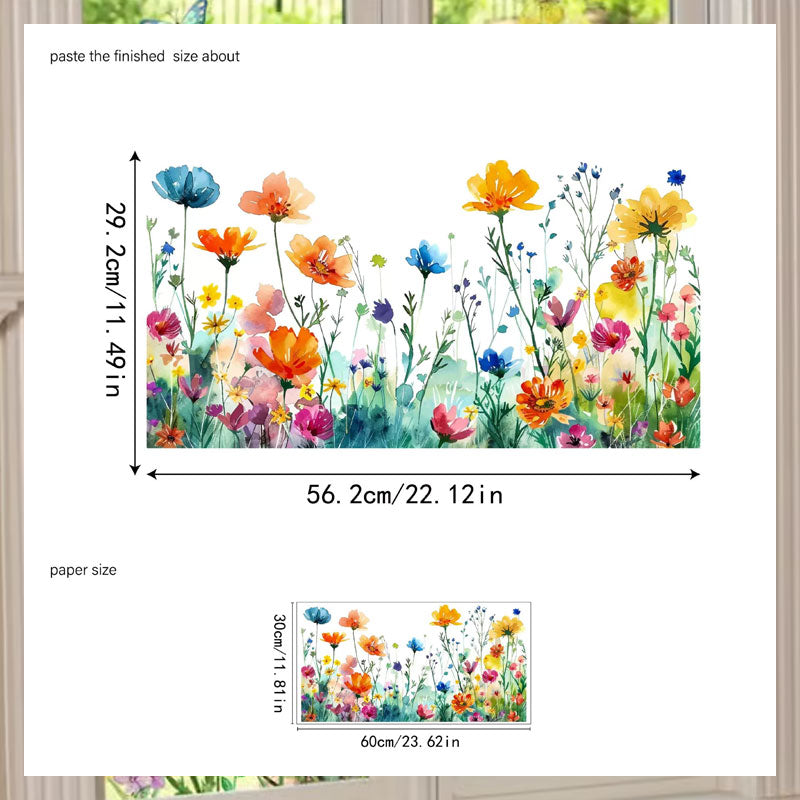 💐Bunter Blumenstrauß Fensteraufkleber🖼️(Zuschnitt frei wählbar)