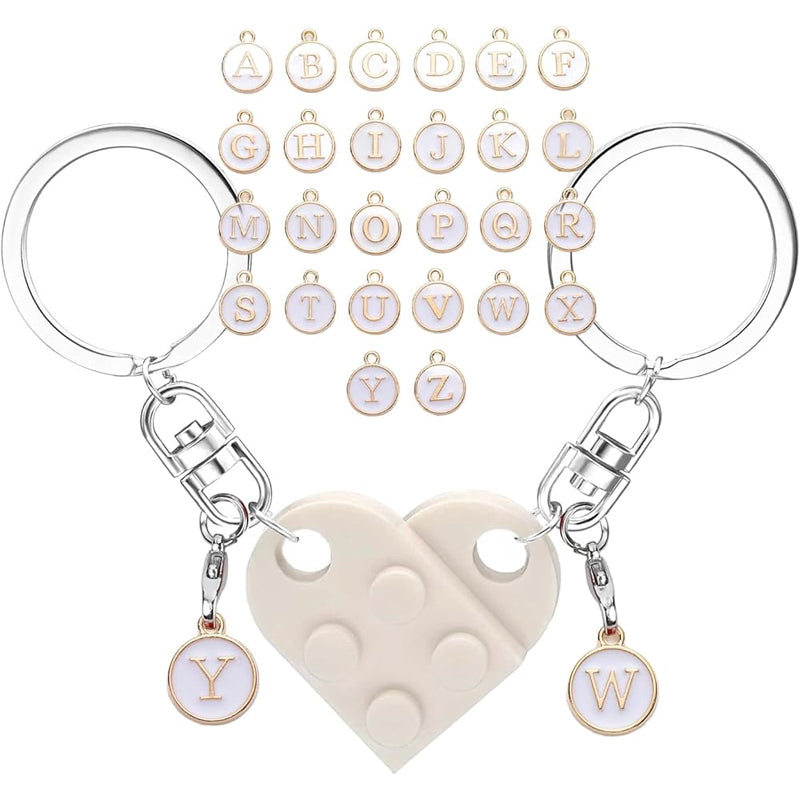 Hjärta brev nyckelring set