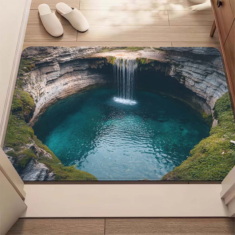 Visuell illusion Endless Abyss-mönster HD-tryckt halkfri dörrmatta