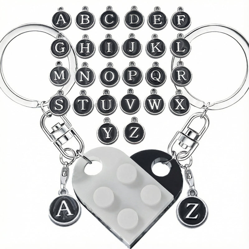 Hjärta brev nyckelring set
