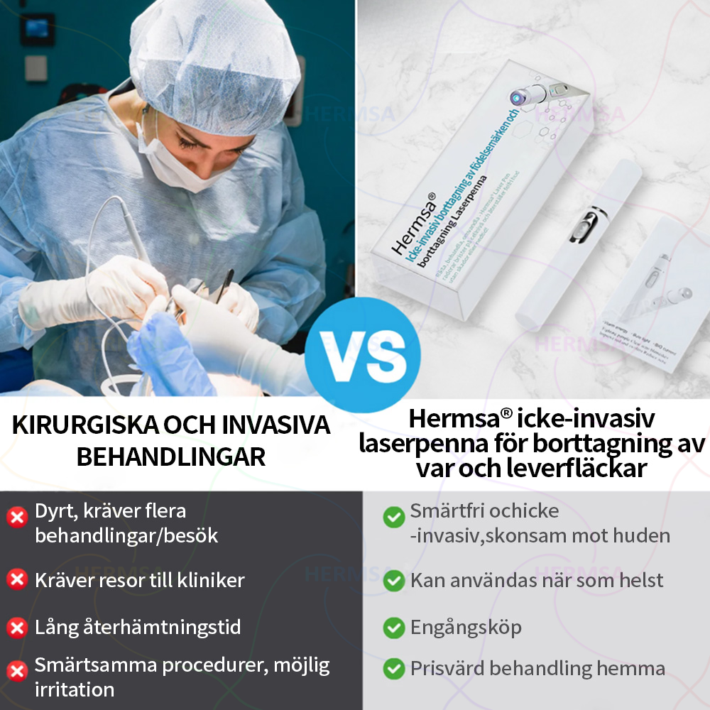 Hermsa® icke-invasiv laserpekare - borttagning av födelsemärken och vårtor