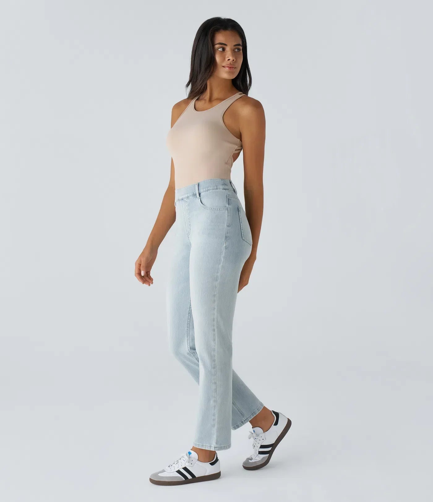 Elastische und bequeme Hose mit hoher Taille