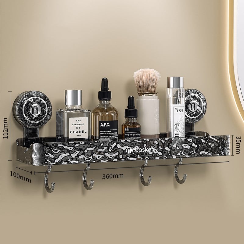 Leichtes, stanzfreies Aufbewahrungsregal im Luxusstil/Suction cup wall-mounted storage rack