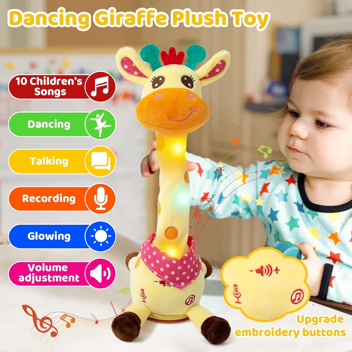 🎉 Bästsäljande musikaliska giraffleksak – sjunger, dansar och upprepar vad du säger! 🦒🎵🗣️