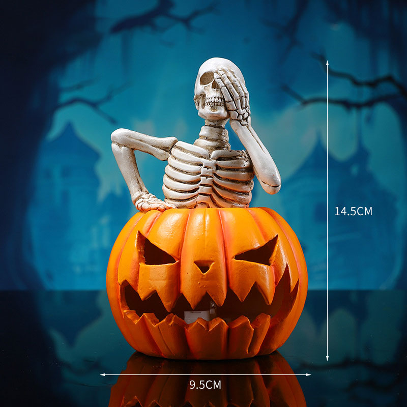 Halloween-Ornament,Ljusstakar I Harts🎃💀