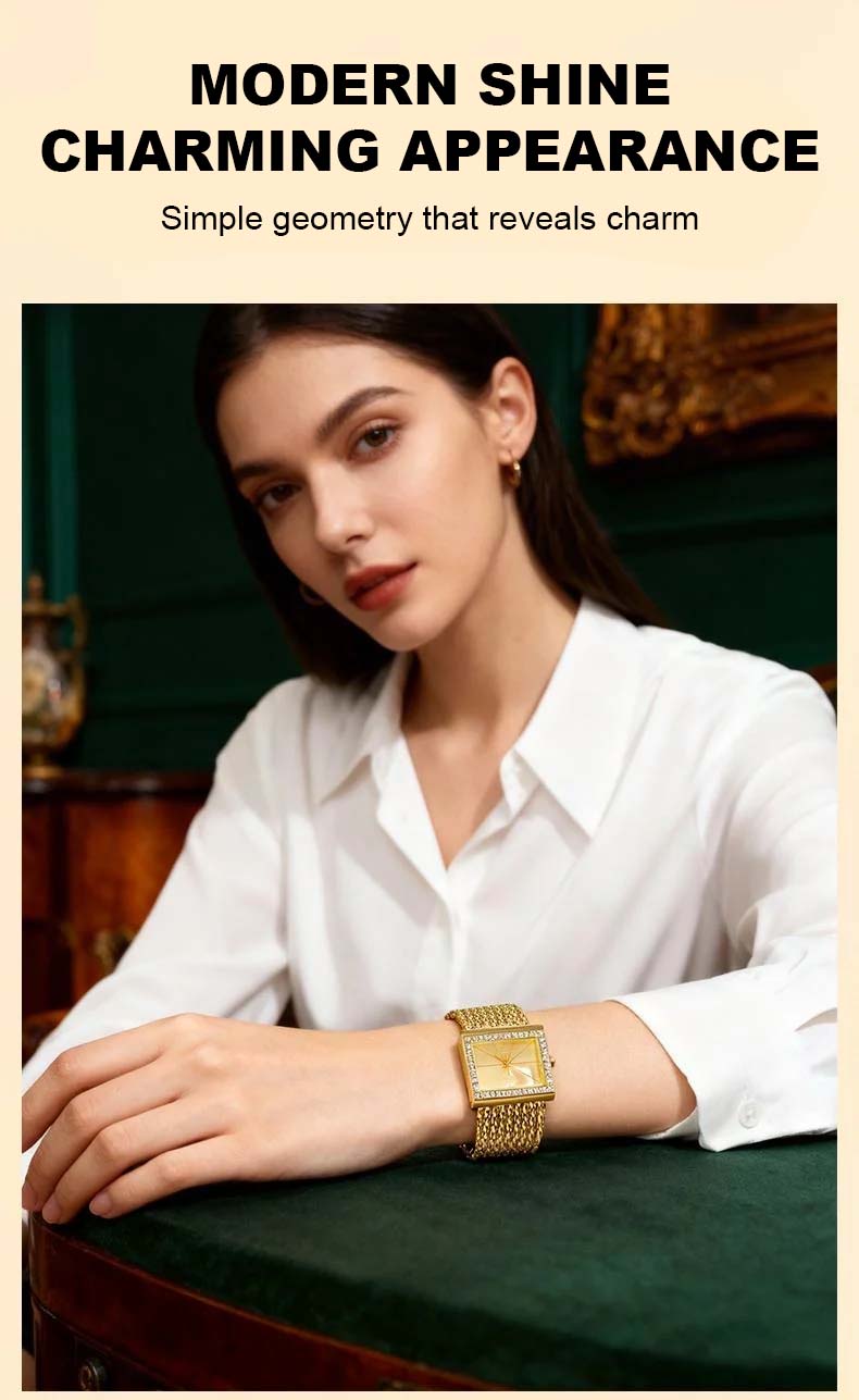 Damklocka med diamantinfattad kvarts