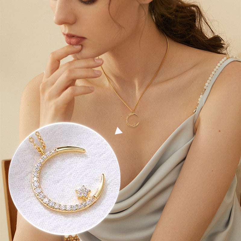 🎁 KÖP 1 FÅ 1 GRATIS! 🌙✨ Bright Night: Moon Star Necklace – Glow-in-the-Dark Elegance with Celestial Charm 💫🌌