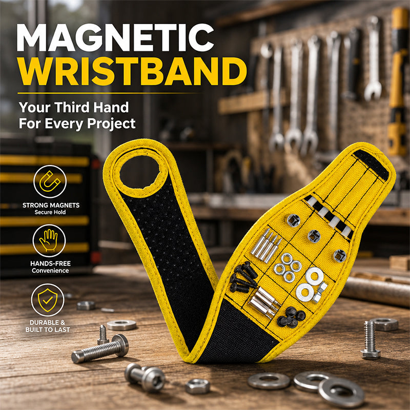 Magnetic Wristband Tool Holder for Screws, Nails & Small Parts