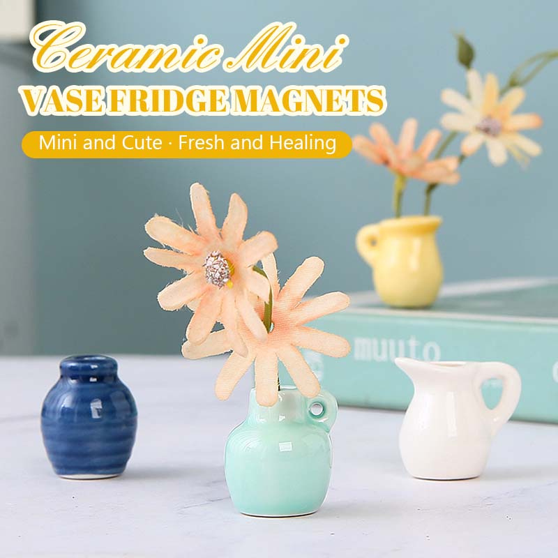 🌼 Keramiska minivaser som kylskåpsmagneter