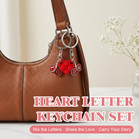 Hjärta brev nyckelring set