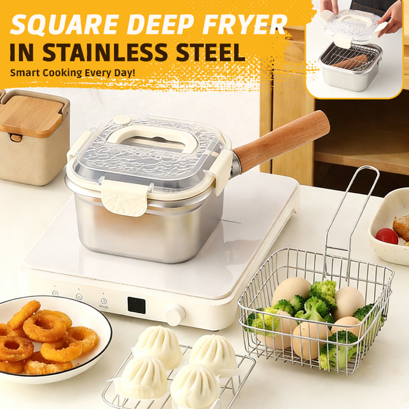 Fyrkantig Fritös I Rostfritt Stål