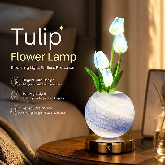 Dreamy Tulip Orchid Night Light Romantic Bedside Lamp